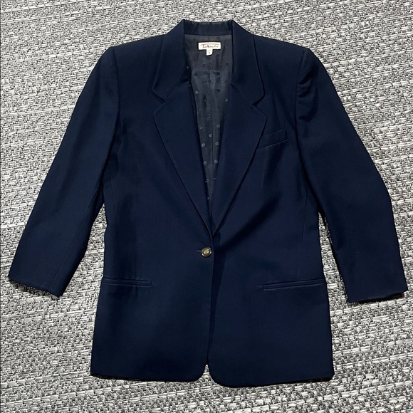 Vintage Talbots | Navy Blue Wool Blazer - Picture 1 of 16